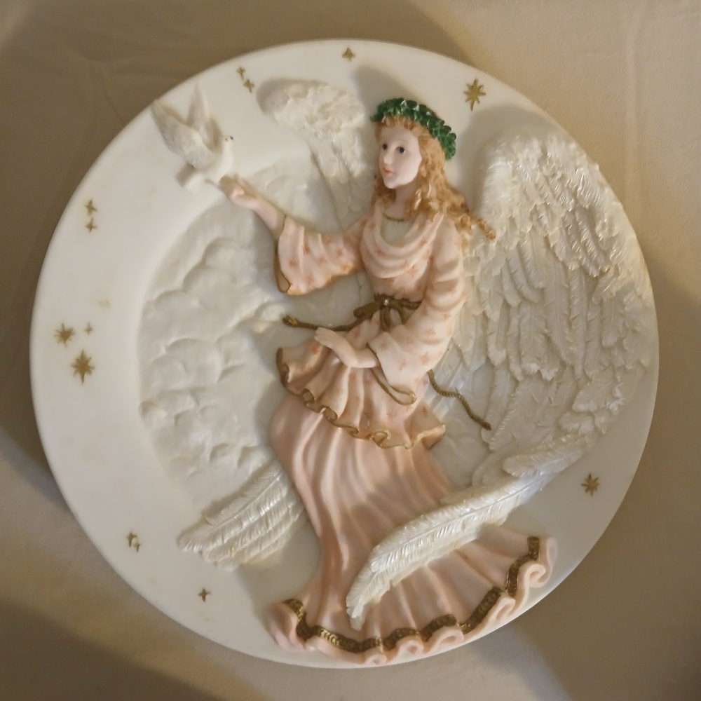 Decorative Angel Plate with Dove